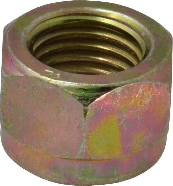 Value Collection - 7/16-20 UNF Grade 8 Hex Lock Nut with Nylon Insert - 11/16" Width Across Flats, 15/32" High, Zinc Yellow Dichromate Finish - USA Tool & Supply