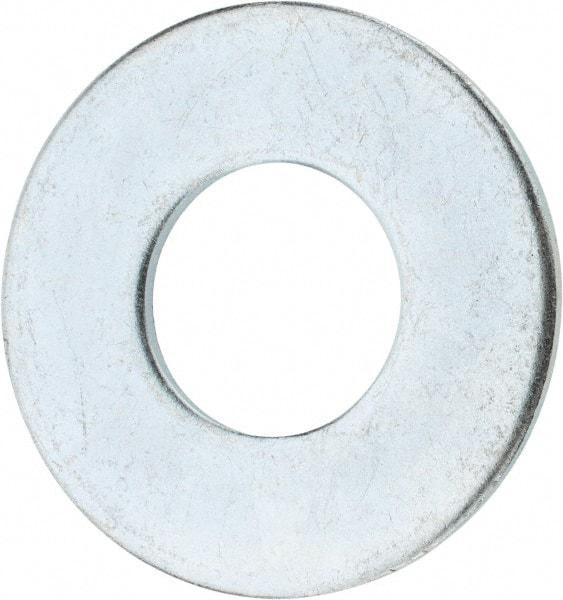 Value Collection - 1-1/8" Screw, Steel USS Flat Washer - 1-1/4" ID x 2-3/4" OD, 0.136" Thick, Zinc-Plated Finish - USA Tool & Supply