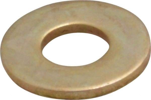 Value Collection - #10 Screw, Grade 8 Steel USS Flat Washer - 1/4" ID 3/64" Thick, Zinc Yellow Dichromate Finish - USA Tool & Supply