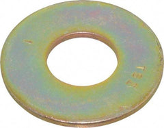 Value Collection - 1" Screw, Grade 8 Steel USS Flat Washer - 1-1/16" ID x 2-1/2" OD, 11/64" Thick, Zinc Yellow Dichromate Finish - USA Tool & Supply