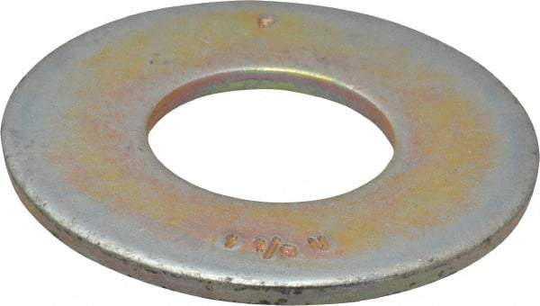 Value Collection - 1-1/8" Screw, Grade 8 Steel USS Flat Washer - 1-1/4" ID x 2-3/4" OD, 11/64" Thick, Zinc Yellow Dichromate Finish - USA Tool & Supply