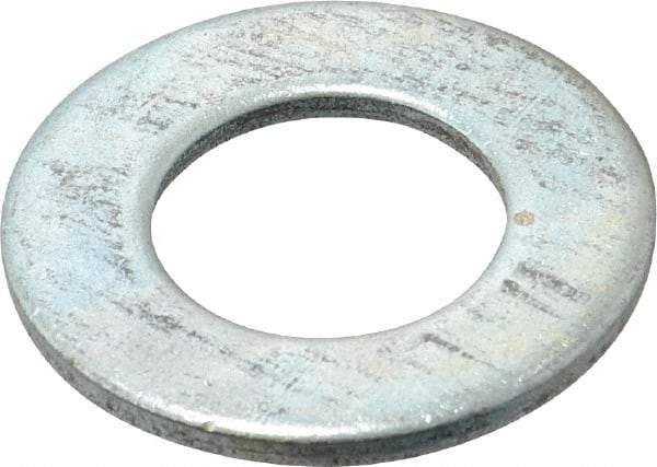 Value Collection - 1" Screw, Steel SAE Flat Washer - 1-1/16" ID x 2" OD, 9/64" Thick, Zinc-Plated Finish - USA Tool & Supply