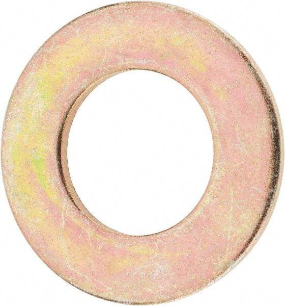 Value Collection - 1" Screw, Grade 8 Steel SAE Flat Washer - 1-1/16" ID x 2" OD, 9/64" Thick, Zinc Yellow Dichromate Finish - USA Tool & Supply