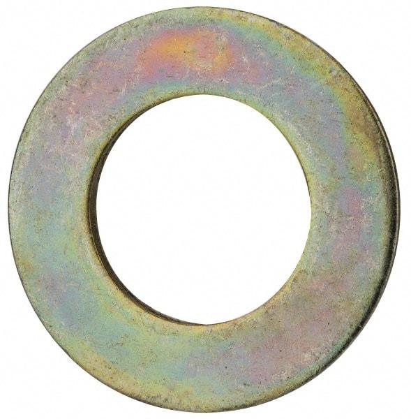 Value Collection - 1-1/8" Screw, Grade 8 Steel SAE Flat Washer - 1-3/16" ID x 2-1/4" OD, 9/64" Thick, Zinc Yellow Dichromate Finish - USA Tool & Supply