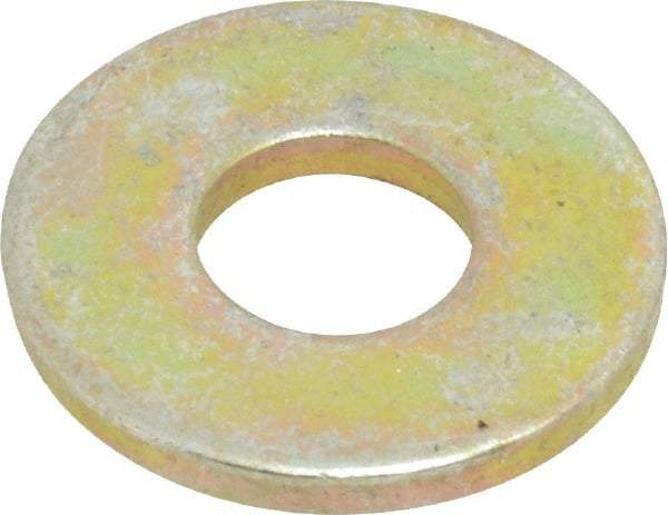 Value Collection - 1/4" Screw, Grade 8 Steel Extra Thick Flat Washer - Zinc Yellow Dichromate Finish - USA Tool & Supply
