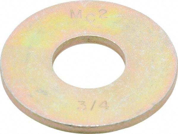 Value Collection - 3/4" Screw, Grade 8 Steel Extra Thick Flat Washer - Zinc Yellow Dichromate Finish - USA Tool & Supply