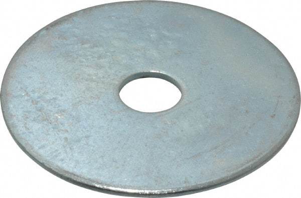 Value Collection - 3/8" Screw, Steel Fender Flat Washer - 3/8" ID x 2" OD, 0.08" Thick, Zinc-Plated Finish - USA Tool & Supply