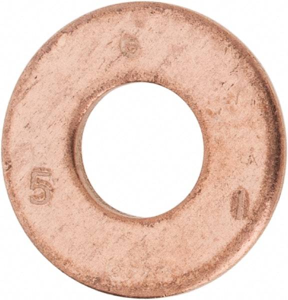 Value Collection - #20 Screw, Silicon Bronze Standard Flat Washer - 0.336" ID x 3/4" OD, 0.064" Thick - USA Tool & Supply