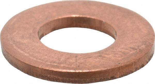 Value Collection - 1/4" Screw, Copper Standard Flat Washer - 1/4" ID x 5/8" OD, 0.049" Thick, Plain Finish - USA Tool & Supply