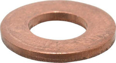 Value Collection - 1/4" Screw, Copper Standard Flat Washer - 1/4" ID x 5/8" OD, 0.049" Thick, Plain Finish - USA Tool & Supply