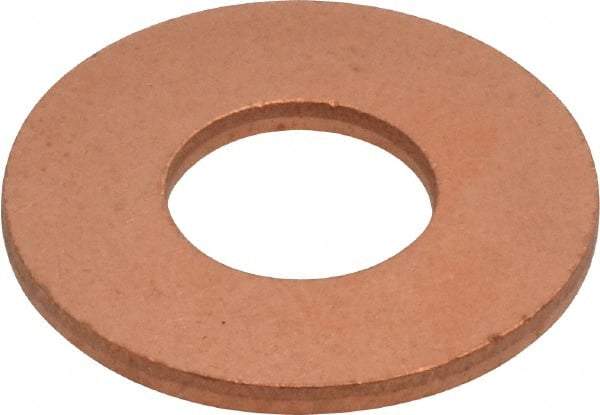 Value Collection - 7/16" Screw, Copper Standard Flat Washer - 1/2" ID x 1-1/8" OD, 0.078" Thick, Plain Finish - USA Tool & Supply