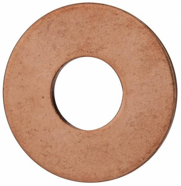 Value Collection - 1/2" Screw, Copper Standard Flat Washer - 0.563" ID x 1-3/8" OD, 0.081" Thick, Plain Finish - USA Tool & Supply