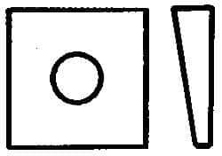 Value Collection - 1-1/8" Bolt, Iron Beveled Square Washer - 1-1/4" ID, 5/8 Minimum Thickness - USA Tool & Supply