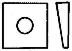 Value Collection - 1-1/8" Bolt, Iron Beveled Square Washer - 1-1/4" ID, 5/8 Minimum Thickness - USA Tool & Supply