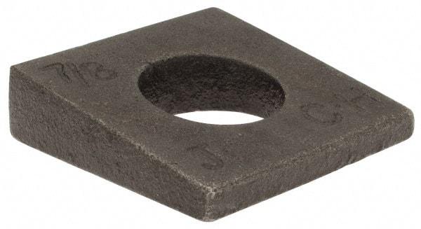 Value Collection - 7/8" Bolt, Iron Beveled Square Washer - 15/16" ID, 9/16 Minimum Thickness - USA Tool & Supply