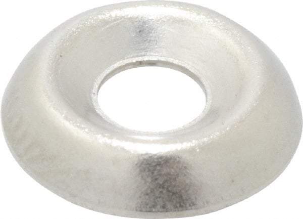 Value Collection - 0.102" Thick, Nickel-Plated Finish, Brass, Standard Countersunk Washer - 0.135" ID x 3/8" OD - USA Tool & Supply