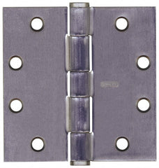 Stanley - 4-1/2" Long x 4-1/2" Wide Steel Full Mortise Commercial Hinge - USA Tool & Supply