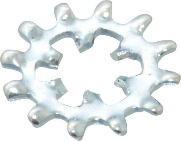 Value Collection - #8 Screw, 0.176" ID, Steel Internal Tooth & External Tooth Lock Washer - 0.506" OD, Zinc-Plated, Grade 2 - USA Tool & Supply