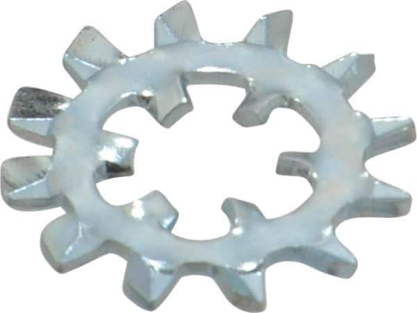 Value Collection - #10 Screw, 0.204" ID, Steel Internal Tooth & External Tooth Lock Washer - 0.61" OD, Zinc-Plated, Grade 2 - USA Tool & Supply