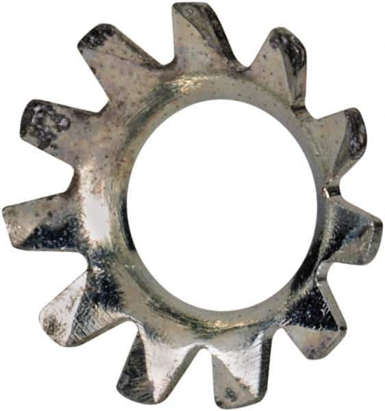 Value Collection - #8 Screw, 0.177" ID, Steel External Tooth Lock Washer - 0.322" OD, Zinc-Plated, Grade 2 - USA Tool & Supply