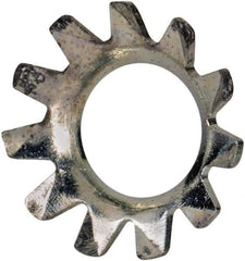 Value Collection - #8 Screw, 0.177" ID, Steel External Tooth Lock Washer - 0.322" OD, Zinc-Plated, Grade 2 - USA Tool & Supply