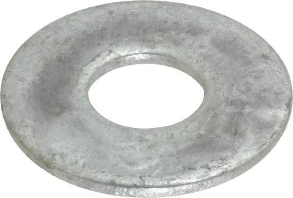 Value Collection - 5/8" Screw, Steel USS Flat Washer - 11/16" ID x 1-3/4" OD, 9/64" Thick, Galvanized Finish - USA Tool & Supply