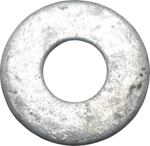 Value Collection - 1" Screw, Steel USS Flat Washer - 1-1/16" ID x 2-1/2" OD, 11/64" Thick, Galvanized Finish - USA Tool & Supply