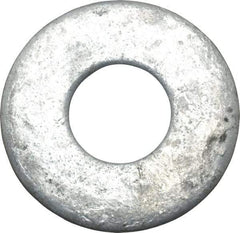 Value Collection - 1" Screw, Steel USS Flat Washer - 1-1/16" ID x 2-1/2" OD, 11/64" Thick, Galvanized Finish - USA Tool & Supply