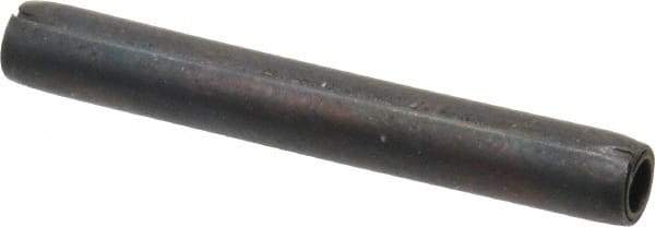 Made in USA - 1/8" Diam x 1" Long Coiled Spring Pin - Grade 1070-1090 Alloy Steel, Black Oxide Finish - USA Tool & Supply