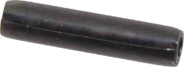 Made in USA - 7/32" Diam x 1" Long Coiled Spring Pin - Grade 1070-1090 Alloy Steel, Black Oxide Finish - USA Tool & Supply