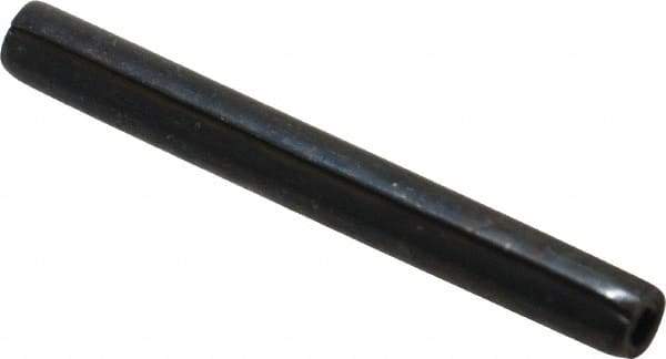 Made in USA - 7/32" Diam x 2" Long Coiled Spring Pin - Grade 1070-1090 Alloy Steel, Black Oxide Finish - USA Tool & Supply