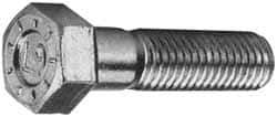 Made in USA - 7/16-20 UNF, 2-1/2" Length Under Head Hex Head Cap Screw - Partially Threaded, Grade L9 Alloy Steel, Zinc Yellow Dichromate Finish, 5/8" Hex - USA Tool & Supply