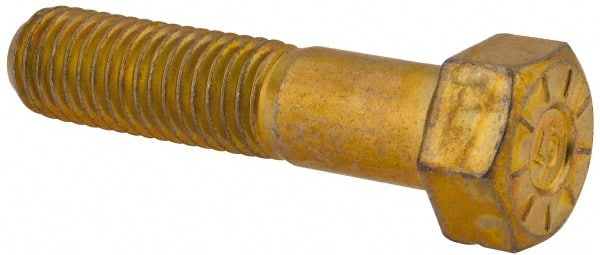 Hex Head Cap Screw: 5/8-11 x 2-3/4″, Grade L9 Steel, Zinc Yellow Dichromate Finish Partially Threaded