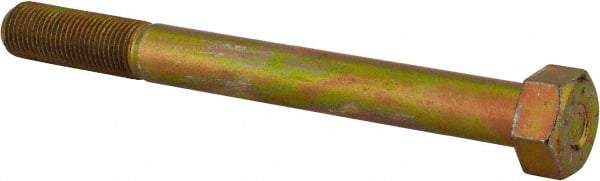 Value Collection - 1/2-20 UNF, 5" Length Under Head, Hex Head Cap Screw - Partially Threaded, Grade L9 Alloy Steel, Zinc Yellow Dichromate Finish, 3/4" Hex - USA Tool & Supply