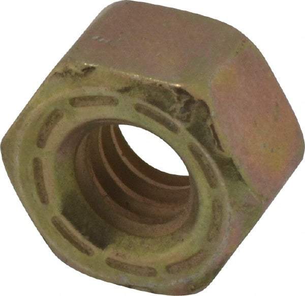 Made in USA - 1/4-20 UNC Steel Right Hand Hex Nut - 7/16" Across Flats, 7/32" High, Zinc Yellow Dichromate Cad & Waxed Finish - USA Tool & Supply