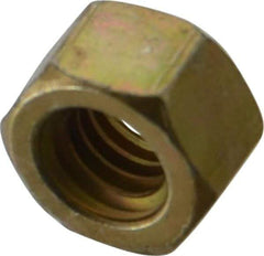 Value Collection - 5/16-18 UNC Steel Right Hand Hex Nut - 1/2" Across Flats, 17/64" High, Zinc Yellow Dichromate Cad & Waxed Finish - USA Tool & Supply
