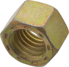Value Collection - 1/2-13 UNC Steel Right Hand Hex Nut - 3/4" Across Flats, 7/16" High, Zinc Yellow Dichromate Cad & Waxed Finish - USA Tool & Supply