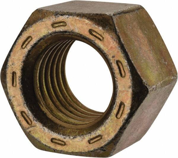 Value Collection - 7/8-9 UNC Steel Right Hand Hex Nut - 1-5/16" Across Flats, 3/4" High, Zinc Yellow Dichromate Cad & Waxed Finish - USA Tool & Supply