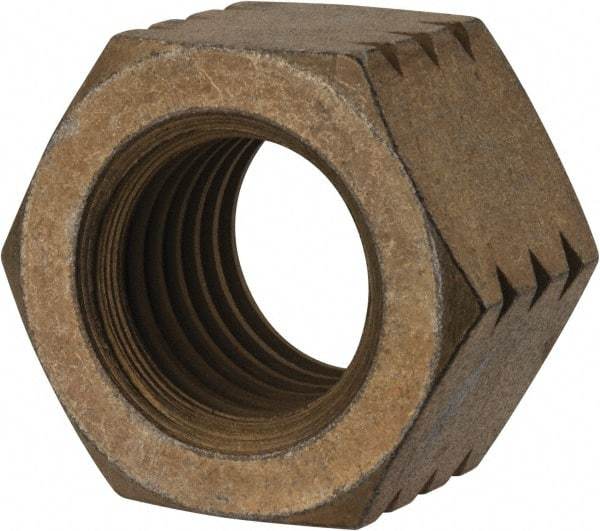 Value Collection - 1-8 UNC Steel Right Hand Hex Nut - 1-1/2" Across Flats, 55/64" High, Zinc Yellow Dichromate Cad & Waxed Finish - USA Tool & Supply