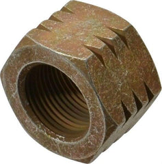 Made in USA - 1-14 UNF Steel Right Hand Hex Nut - 1-1/2" Across Flats, 55/64" High, Zinc Yellow Dichromate Cad & Waxed Finish - USA Tool & Supply