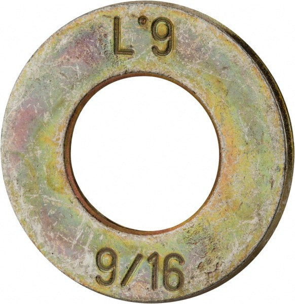 Made in USA - 9/16" Screw, Grade 9 Steel SAE Flat Washer - USA Tool & Supply