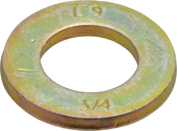 Value Collection - 3/4" Screw, Grade 9 Steel SAE Flat Washer - Zinc Yellow Dichromate Finish - USA Tool & Supply