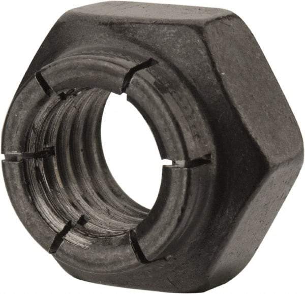 Flex-Loc - 1/2-13 UNC Grade 2 Heavy Hex Lock Nut with Expanding Flex Top - Uncoated, Meets Military Specifications - USA Tool & Supply