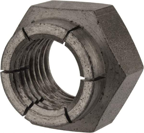 Flex-Loc - 1-8 UNC Grade 2 Heavy Hex Lock Nut with Expanding Flex Top - Uncoated, Meets Military Specifications - USA Tool & Supply