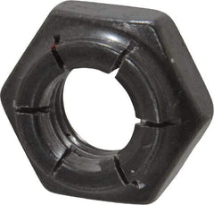 Flex-Loc - 7/16-14 UNC Grade 2 Heavy Hex Lock Nut with Expanding Flex Top - 21/64" High, Uncoated, Meets Military Specifications - USA Tool & Supply