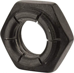 Flex-Loc - 1/2-13 UNC Grade 2 Heavy Hex Lock Nut with Expanding Flex Top - 21/64" High, Uncoated, Meets Military Specifications - USA Tool & Supply