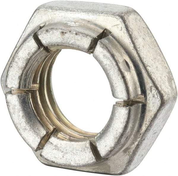 Flex-Loc - 5/8-11 UNC Grade 2 Hex Lock Nut with Expanding Flex Top - 15/16" Width Across Flats, Cadmium-Plated Finish, Meets Military Specifications - USA Tool & Supply