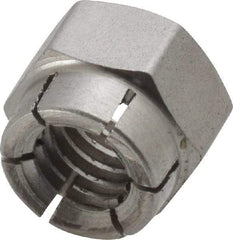 Flex-Loc - 3/8-16 UNC 18-8 Hex Lock Nut with Expanding Flex Top - Uncoated, Meets Military Specifications - USA Tool & Supply