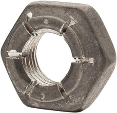 Flex-Loc - 1/4-28 UNJF 18-8 Hex Lock Nut with Expanding Flex Top - 7/32" High, Uncoated, Meets Military Specifications - USA Tool & Supply