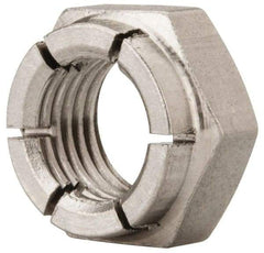 Flex-Loc - 3/8-24 UNJF 18-8 Hex Lock Nut with Expanding Flex Top - 9/32" High, Uncoated, Meets Military Specifications - USA Tool & Supply